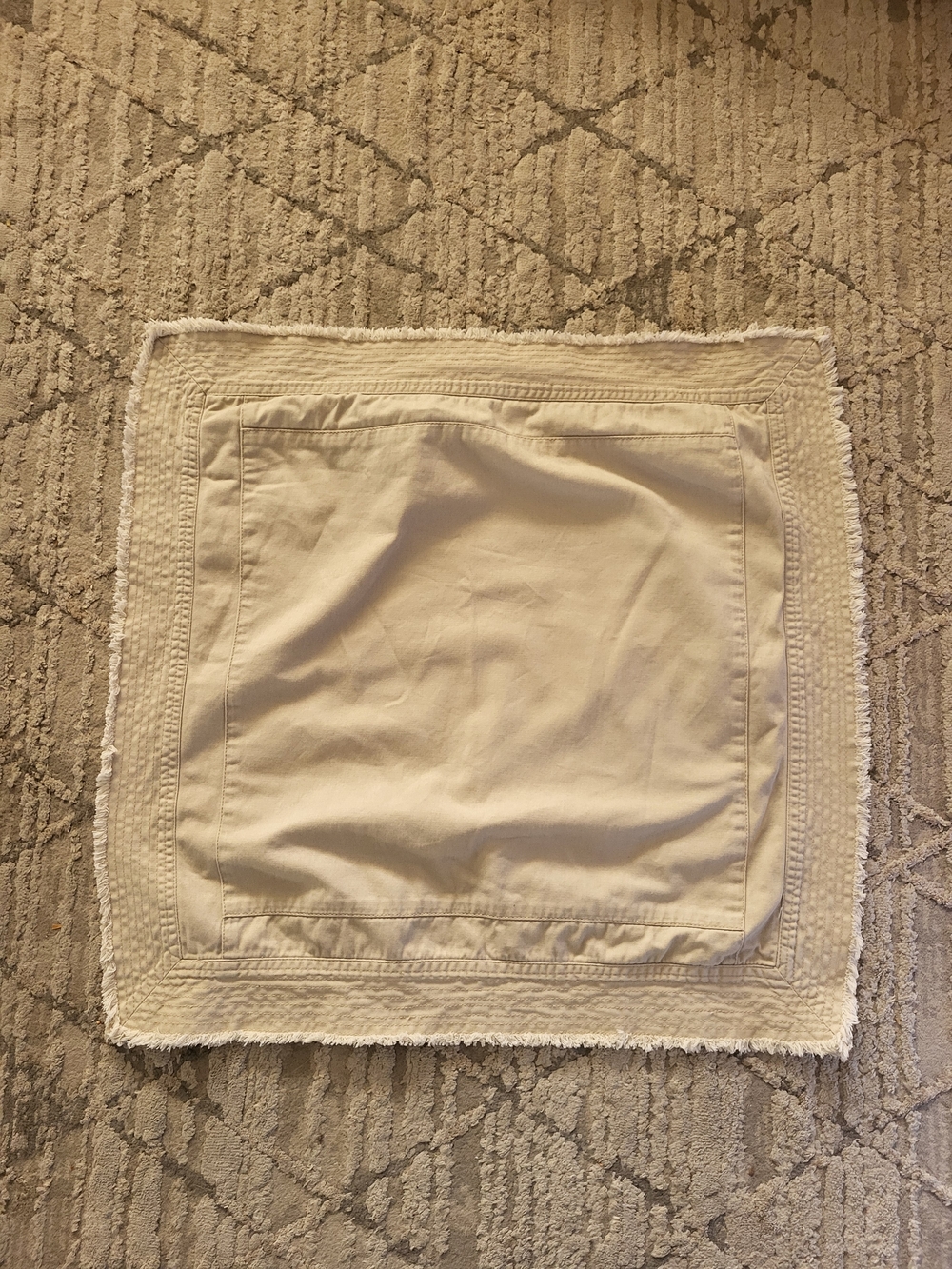 Pottery Barn Neutral Tan Pillow Cover with zippered closure 22in x 22in.
